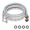 Stainless Steel Washing Machine Hoses With 90 Degree 8FT Elbow Universal Fit to All Hot and Cold Water Supply for Washing Machines (2 Pack) -5 Years Quality Assurance Stainless Steel Washing Machine Hoses With 90 Degree 8FT Elbow Universal Fit to All Hot and Cold Water Supply for Washing Machines (2 Pack) -5 Years Quality Assurance