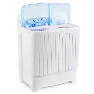SUPER DEAL Portable Washing Machine 17.6 lbs Twin Tub Compact Washer, Washing and Spinner Cycle Combo for Apartment, Camping, College, Dorms and RV, Timer Control, Gravity Drain... SUPER DEAL Portable Washing Machine 17.6 lbs Twin Tub Compact Washer, Washing and Spinner Cycle Combo for Apartment, Camping, College, Dorms and RV, Timer Control, Gravity Drain...