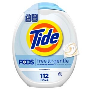 Tide PODS Free & Gentle Laundry Detergent Soap Pacs, 112 Count, Tide PODS Laundry Detergent Tide PODS Free & Gentle Laundry Detergent Soap Pacs, 112 Count, Tide PODS Laundry Detergent