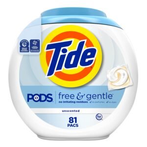 Tide PODS Free & Gentle Laundry Detergent Soap Pacs, 81 Count, Tide PODS Laundry Detergent Tide PODS Free & Gentle Laundry Detergent Soap Pacs, 81 Count, Tide PODS Laundry Detergent