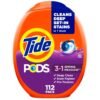 Tide PODS Laundry Detergent Pacs, 3-in-1 Stain Remover, Odor Fighter, Color Protector, 112 Count, HE compatible, Original Scent Tide PODS Laundry Detergent Pacs, 3-in-1 Stain Remover, Odor Fighter, Color Protector, 112 Count, HE compatible, Original Scent