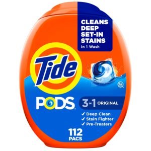 Tide PODS Laundry Detergent Pacs, 3-in-1 Stain Remover, Odor Fighter, Color Protector, 112 Count, HE compatible, Spring Meadow Scent Tide PODS Laundry Detergent Pacs, 3-in-1 Stain Remover, Odor Fighter, Color Protector, 112 Count, HE compatible, Spring Meadow Scent