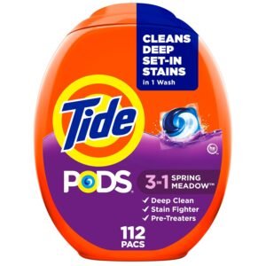 Tide PODS Laundry Detergent Pacs, 3-in-1 Stain Remover, Odor Fighter, Color Protector, 112 Count, HE compatible, Original Scent Tide PODS Laundry Detergent Pacs, 3-in-1 Stain Remover, Odor Fighter, Color Protector, 112 Count, HE compatible, Original Scent