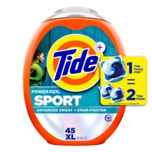 Tide Power Pods Laundry Detergent Pacs with Febreze Sport, 45 Count, Febreze Freshness with Sport Odor Defense Tide Power Pods Laundry Detergent Pacs with Febreze Sport, 45 Count, Febreze Freshness with Sport Odor Defense