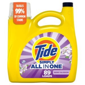 Tide Simply Clean & Fresh Liquid Laundry Detergent, Berry Blossom Scent, 89 loads, 117 fl oz Tide Simply Clean & Fresh Liquid Laundry Detergent, Berry Blossom Scent, 89 loads, 117 fl oz