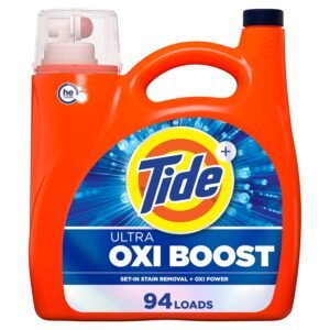 Tide Ultra Oxi Boost Liquid Laundry Detergent, 132 fl oz, 94 Loads, Advanced Stain Remover, Laundry Detergent Liquid with Extra Oxi Power (Packaging May Vary) Tide Ultra Oxi Boost Liquid Laundry Detergent, 132 fl oz, 94 Loads, Advanced Stain Remover, Laundry Detergent Liquid with Extra Oxi Power (Packaging May Vary)