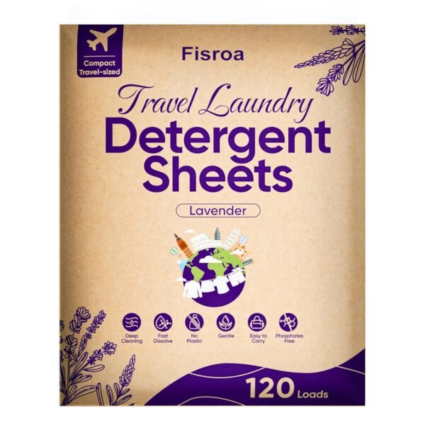 Travel Laundry Detergent Sheets Eco-friendly 120 Loads Fisroa Clothes Washing Detergent Sheets Plastic-Free Washer Strips, Lavender Liquidless Laundry Sheets Strips Travel Laundry Detergent Sheets Eco-friendly 120 Loads Fisroa Clothes Washing Detergent Sheets Plastic-Free Washer Strips, Lavender Liquidless Laundry Sheets Strips