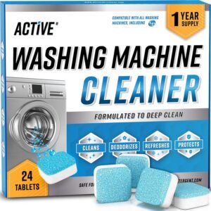 Washing Machine Cleaner Descaler 24 Pack - Deep Cleaning Tablets For HE Front Loader & Top Load Washer, Septic Safe Eco-Friendly Deodorizer, Clean Inside Drum and Laundry Tub... Washing Machine Cleaner Descaler 24 Pack - Deep Cleaning Tablets For HE Front Loader & Top Load Washer, Septic Safe Eco-Friendly Deodorizer, Clean Inside Drum and Laundry Tub...