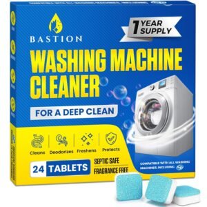 Washing Machine Cleaner Tablets 24 pack Powerful Descaler -Deep Cleaning for HE Front Loader & Top Load Washer Septic Safe Eco-Friendly Deodorizer Clean Drum & Laundry Tub Seal-... Washing Machine Cleaner Tablets 24 pack Powerful Descaler -Deep Cleaning for HE Front Loader & Top Load Washer Septic Safe Eco-Friendly Deodorizer Clean Drum & Laundry Tub Seal-...