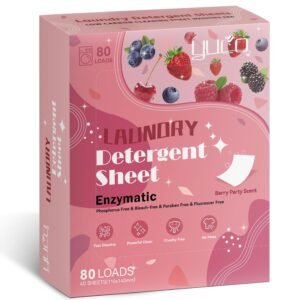 YUCO Laundry Detergent Sheets Berry Scent 80 Loads Eco Laundry Soap Washer Sheet, Liquidless Washing Detergent Sheets for Laundry for Travel, Plastic Free, Hypoallergenic YUCO Laundry Detergent Sheets Berry Scent 80 Loads Eco Laundry Soap Washer Sheet, Liquidless Washing Detergent Sheets for Laundry for Travel, Plastic Free, Hypoallergenic